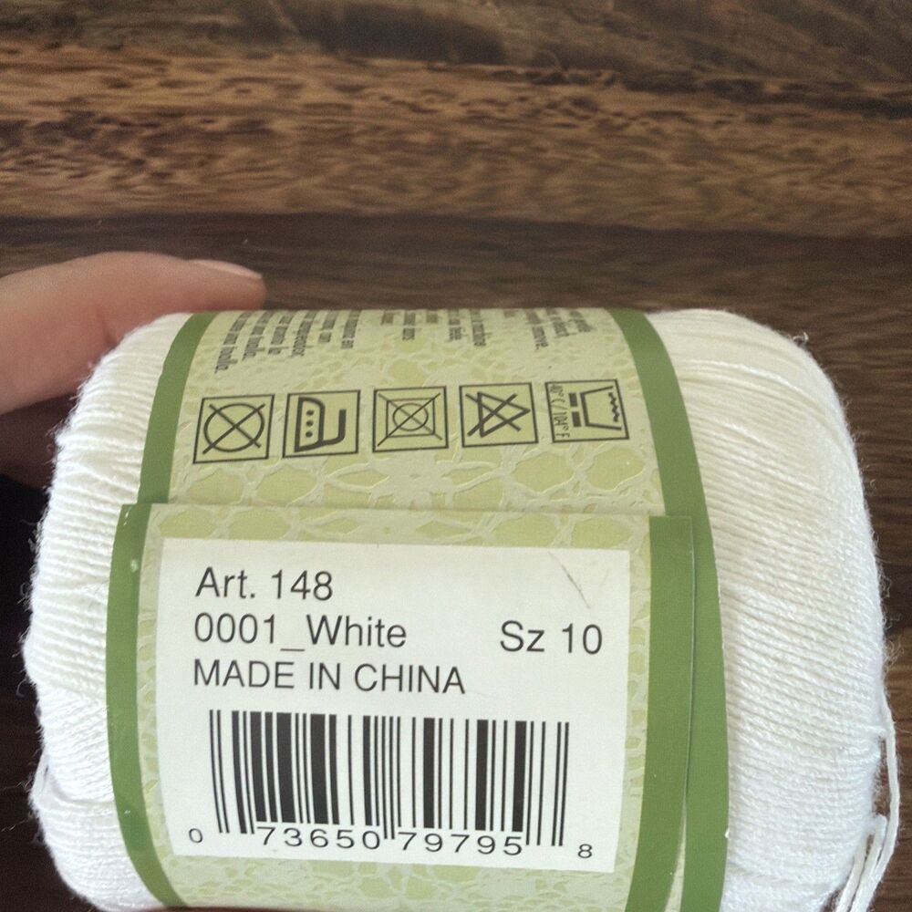 Aunt Lydia's Bamboo Crochet Thread Yarn - White